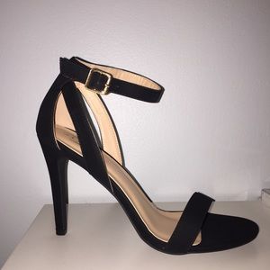 Black Strappy 4 1/4 inch Heels NEVER WORN